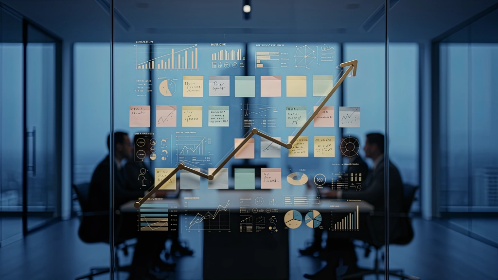 Gráficos de validação de mercado e segmentação de personas