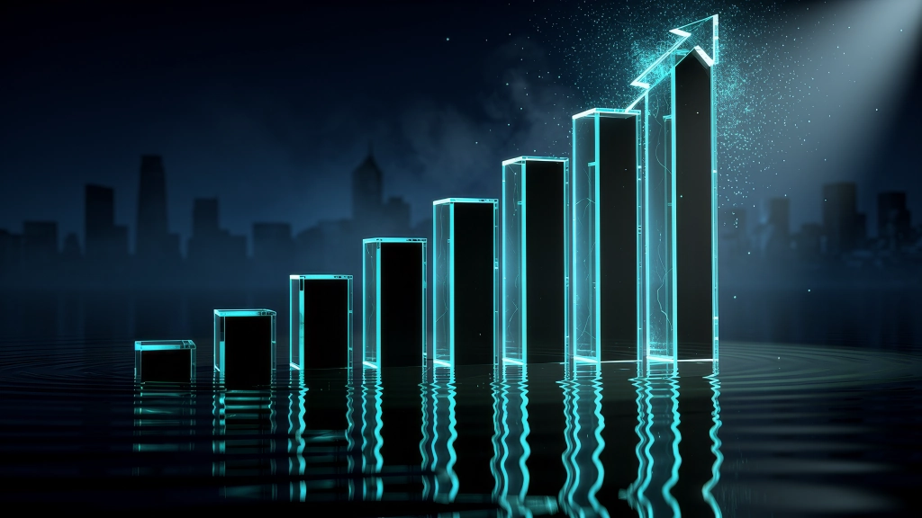 Gráficos de crescimento financeiro e análise de ROI