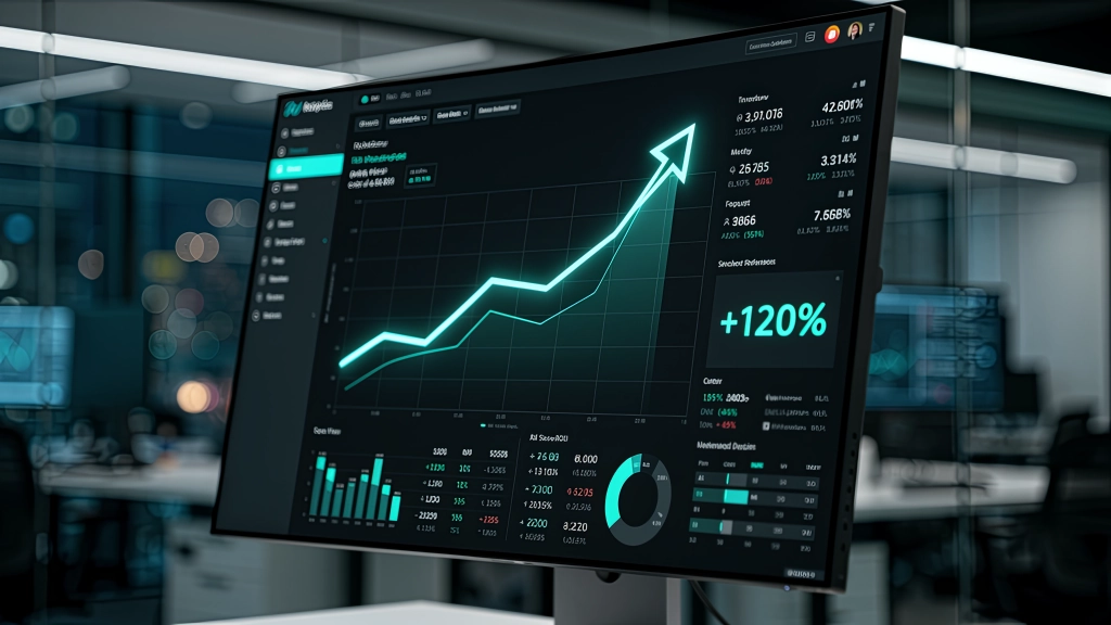 Dashboard de métricas financeiras e desempenho de produto