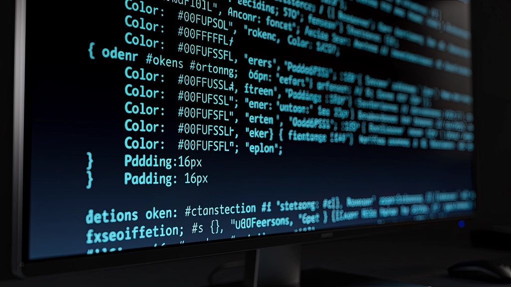 Documentação técnica de Design Tokens e especificações CSS