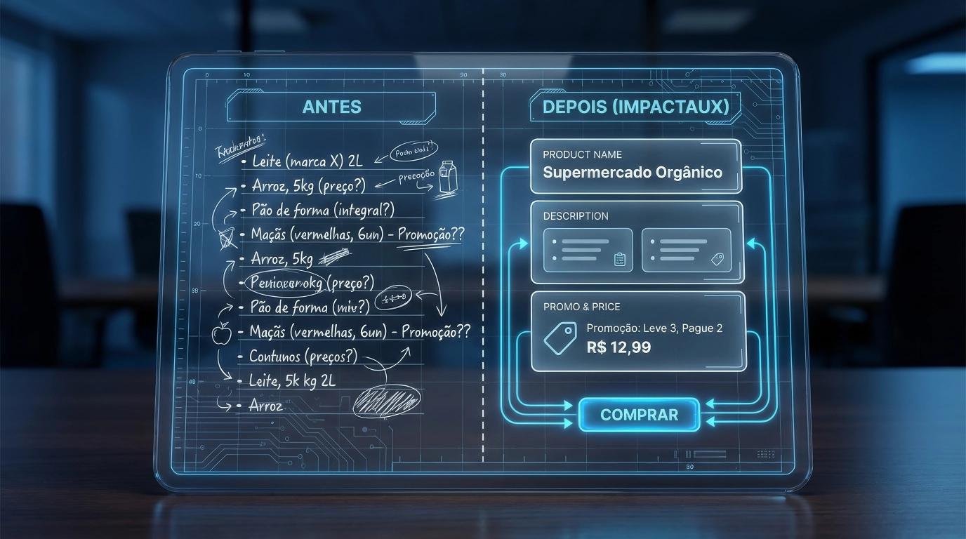Wireframe da nova PDP com Buy Box e Tabela Nutricional otimizada