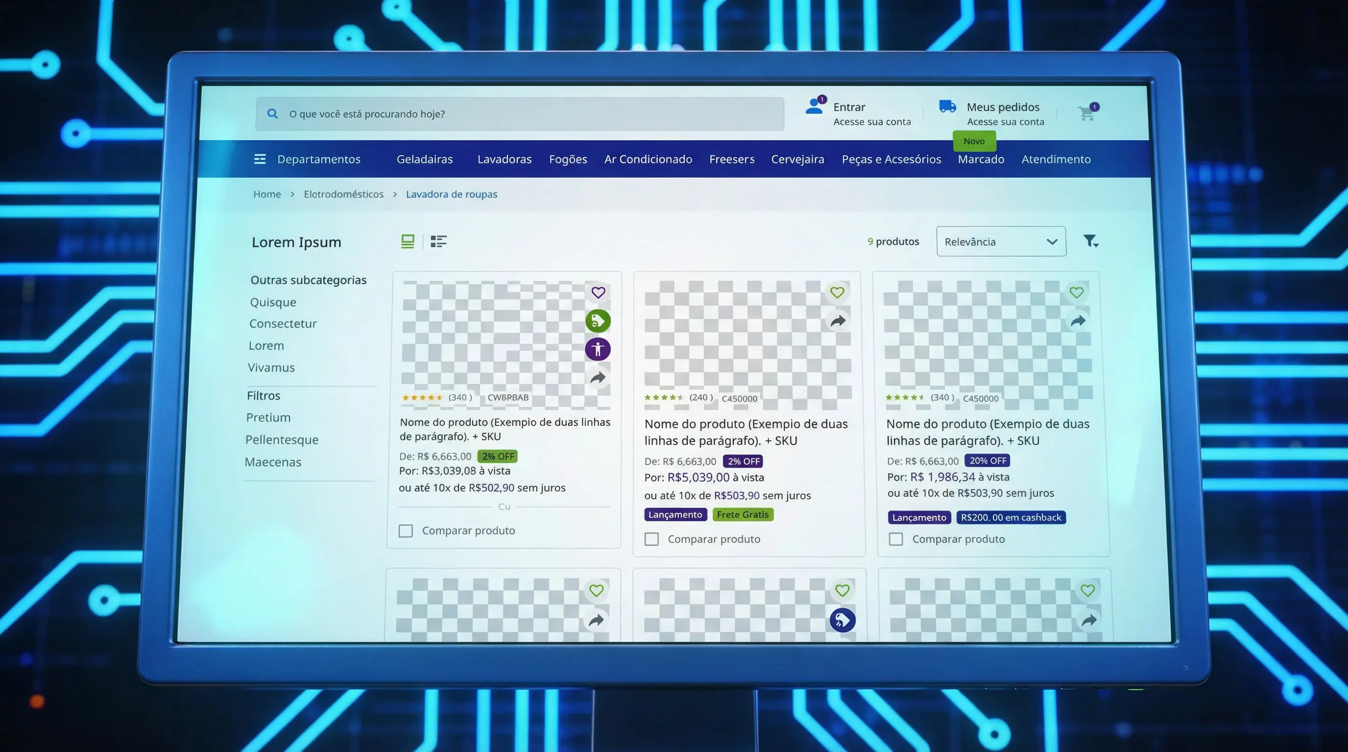 Página de Categoria Otimizada Mobile - Vista Geral