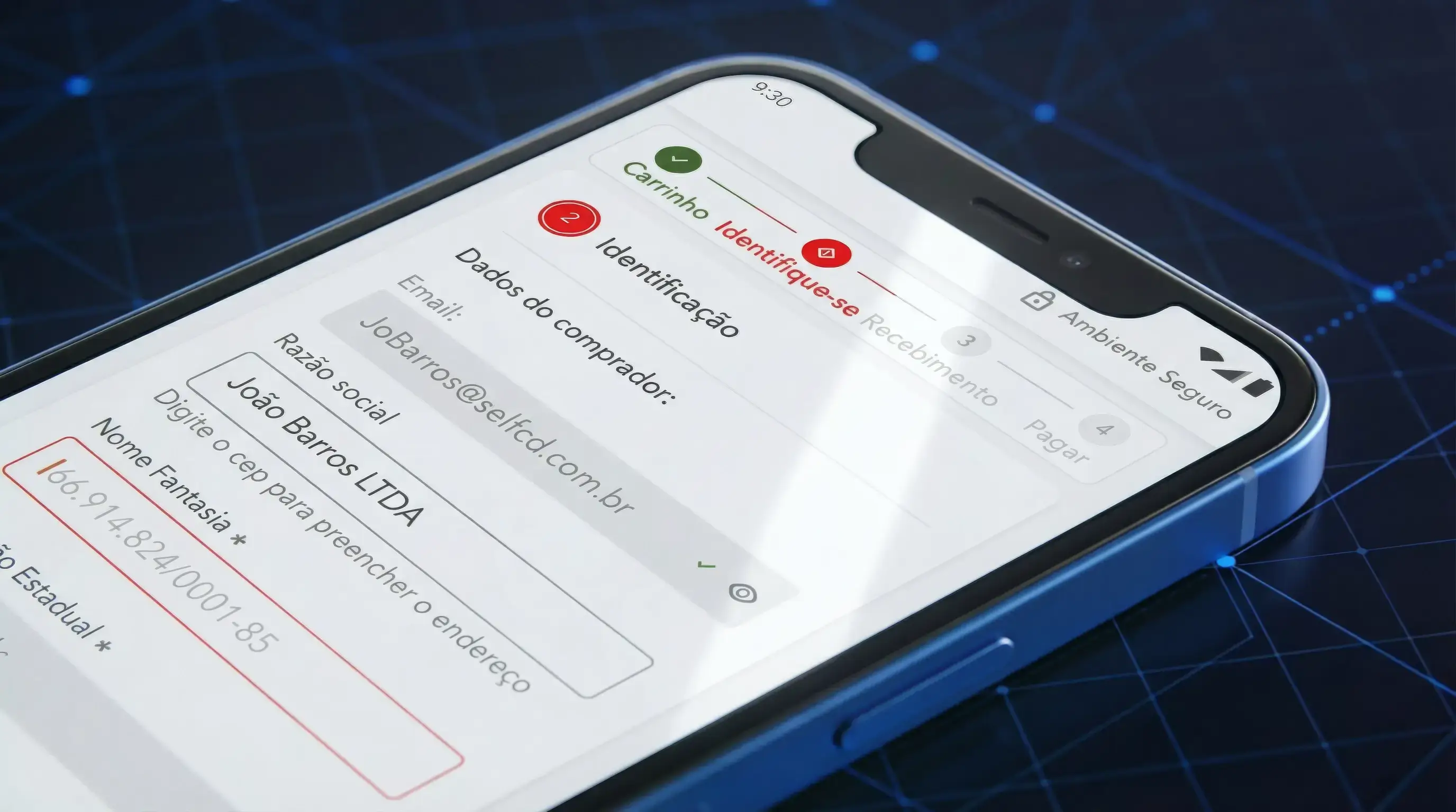 Fluxo de identificação desktop com Progressive Disclosure