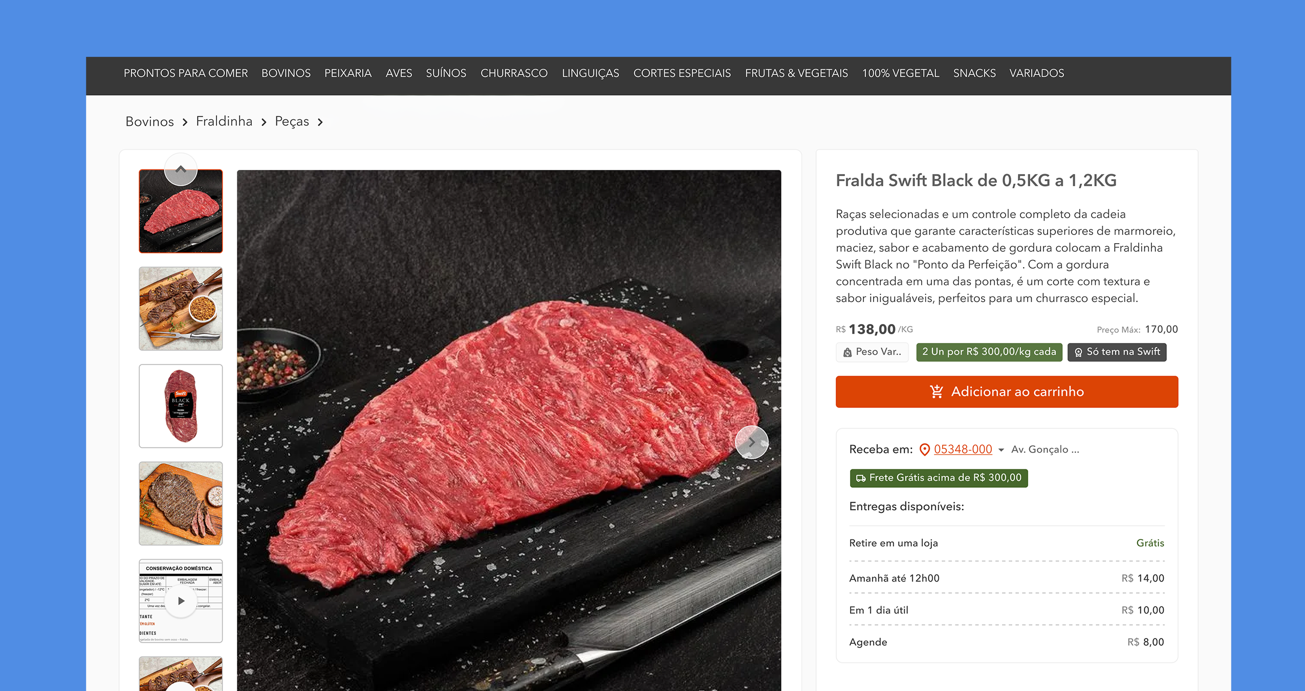 Página de Produto (PDP) - Visualização Desktop