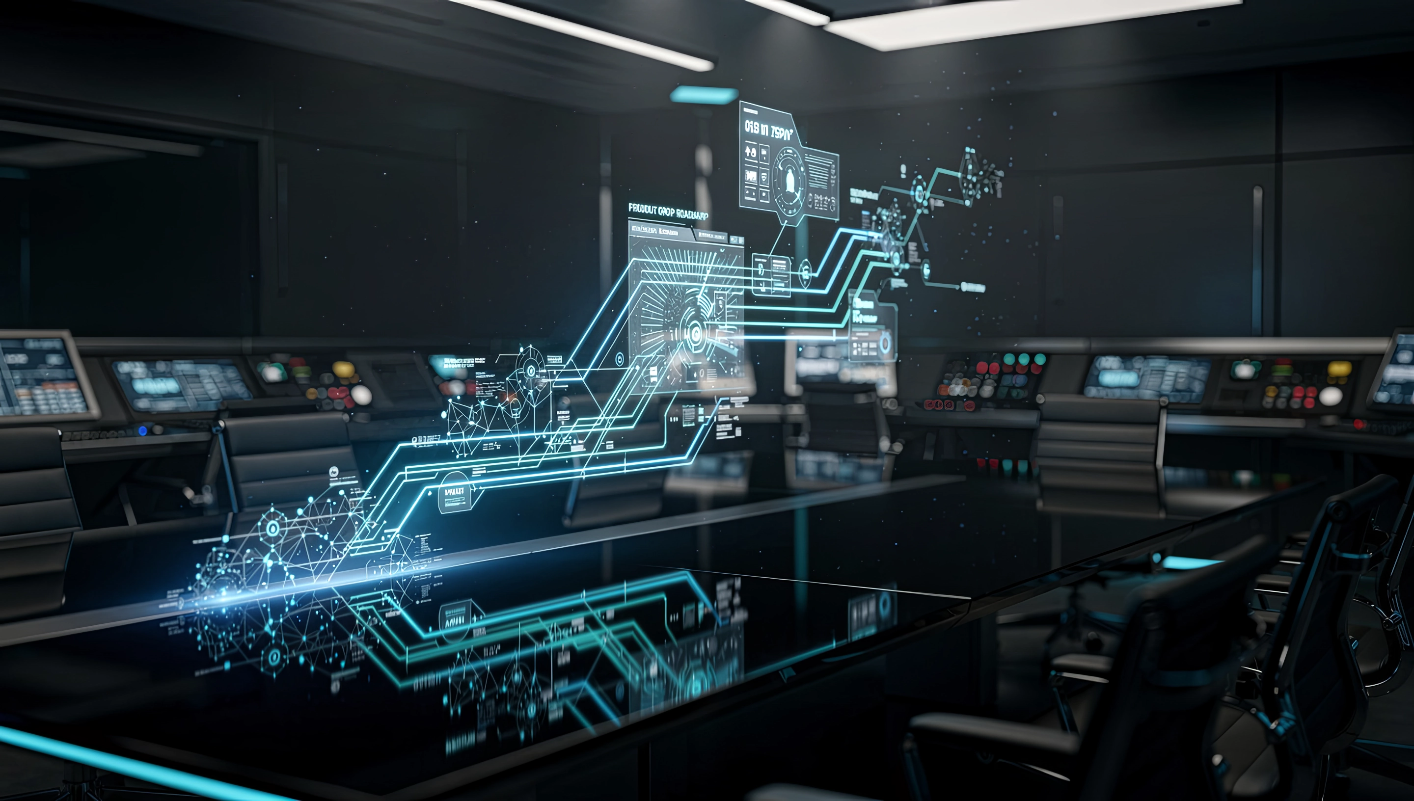 Mesa de Estratégia Holográfica - Visão de Comando