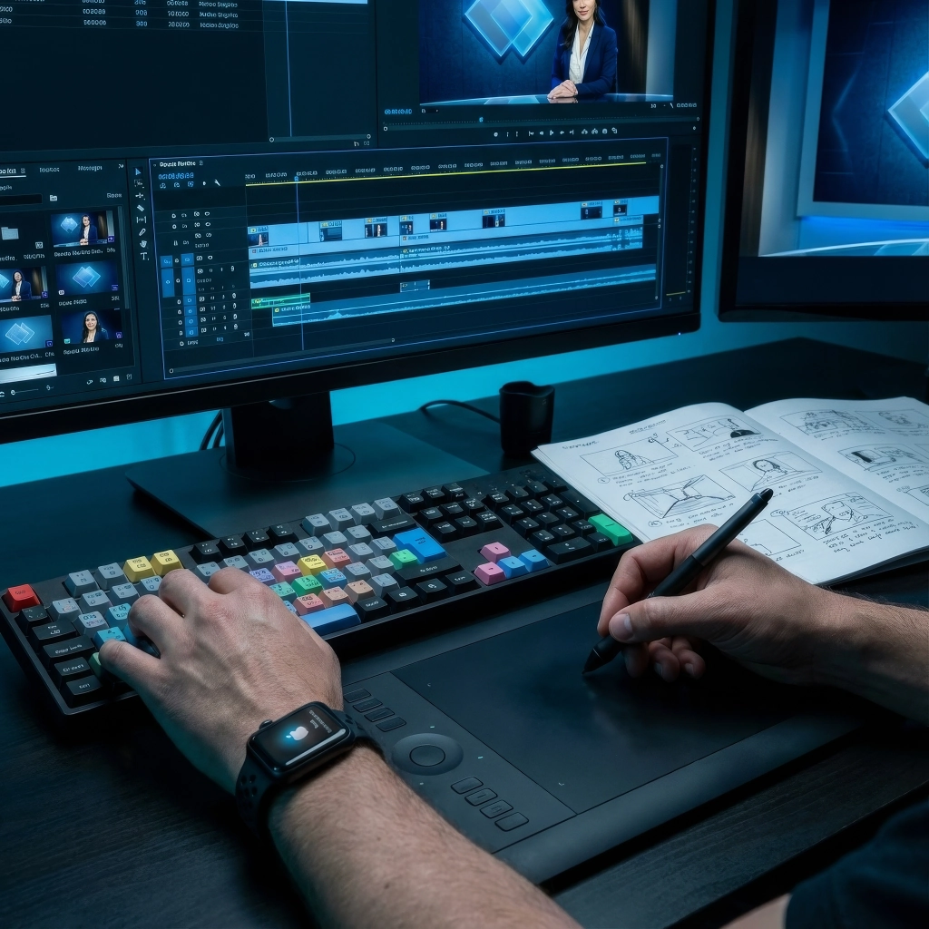 Processo de edição de vídeo e Key Visual guiado por dados